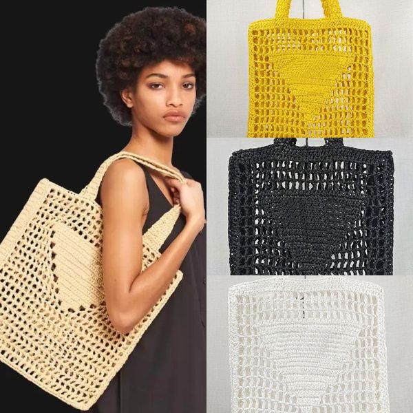 

summer 2022 designers tote big capacity fiber straw woven handbag women lady girls fashion shoulder bag hand bag shopping bags sand beach to