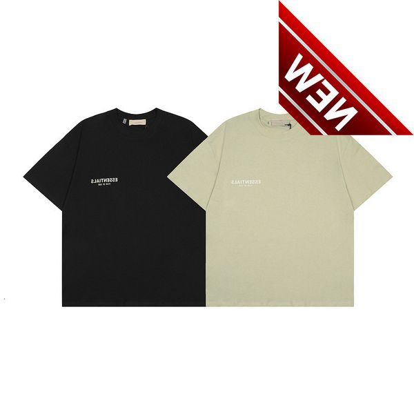 

2022 summer new essentials double thread basic letter flocking short sleeve t-shirt, White;black