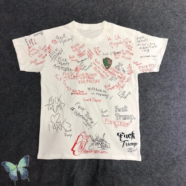 

men women full graffiti t-shirt white cotton tees, Black;brown