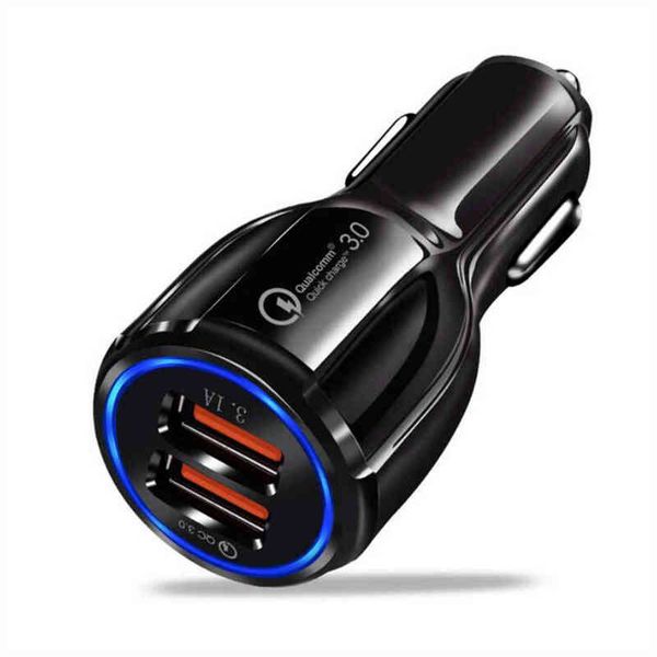 

18w 3.1a car charger dual usb fast charging qc phone charger adapter for iphone 11 pro max 6 7 8 plus xiaomi redmi huawei w220328