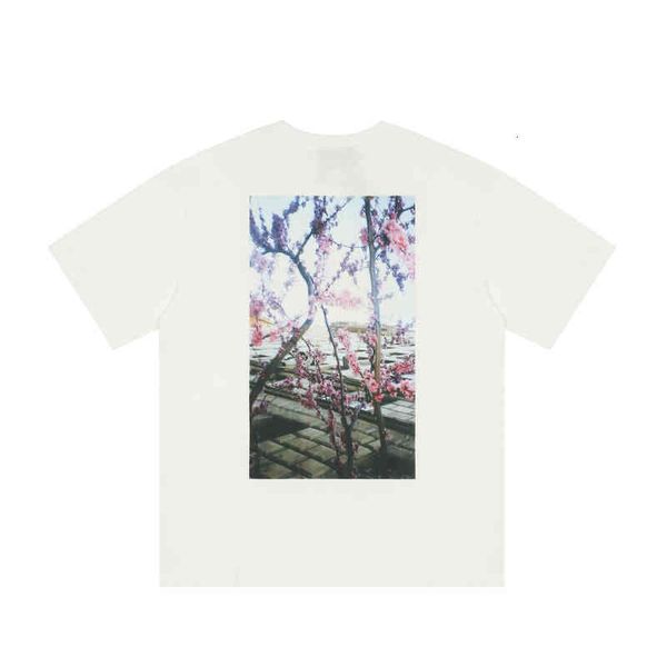 

50% discount bagsspring and summer new 2022 fog multi thread essentials 3d printed flower short sleeve t-shirt for men women, White;black