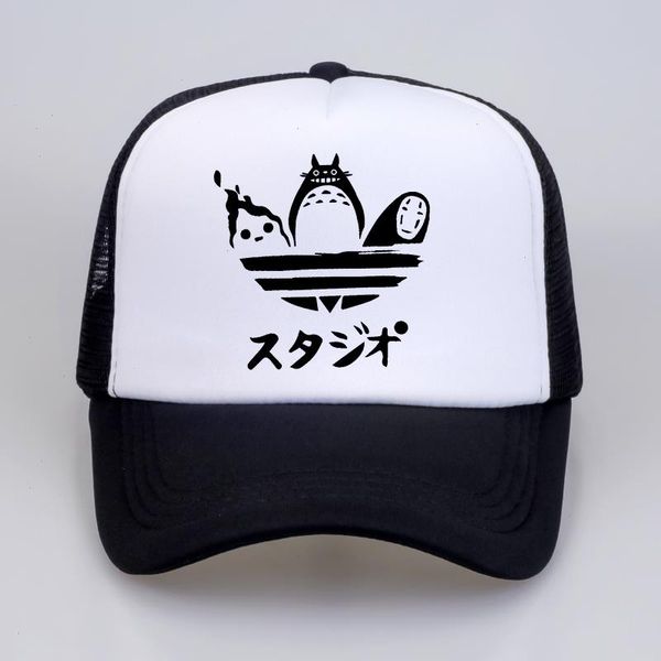 

design harajuku hat cartoon totoro spirited away baseball caps no face faceless man snapback women mesh trucker cap, Blue;gray