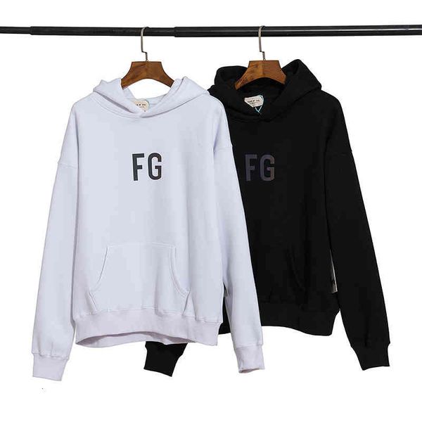 

men's hoodies & sweatshirts gaojiechao brand feel of god fog reflective fg fugui gaojie hoodie with velvet sweater coat zomr, Black
