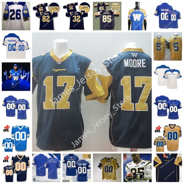 

2022 custom cfl winnipeg blue bombers jersey 8 zach collaros 18 dru brown dakota prukop 88 rasheed bailey 10 nic demski greg ellingson 87 ke, Black