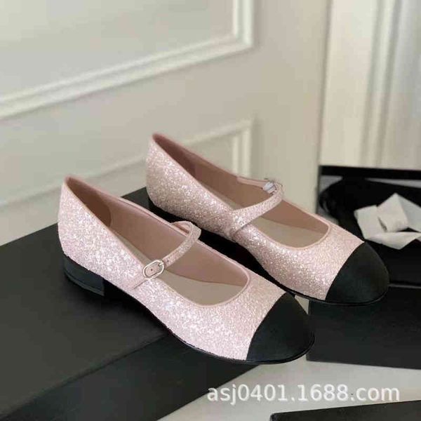 

mary dress shoes jane thick heel sequins bohemian round head low daily solid color gretel flats sttn, Black