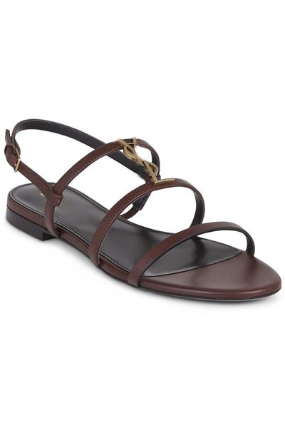 

luxury summer womens cassandra toe flat sandals thong adjustable buckle metal lettering wedding dress shoes ankle strap sandal, Black