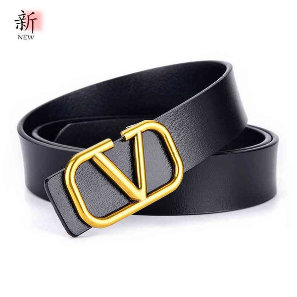

women's fashion versatile leather women's smooth buckle belt, Black;brown