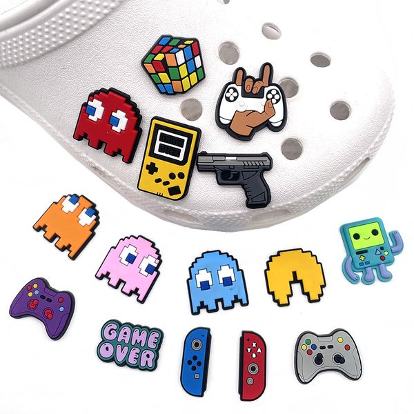 Videospiel Croc Charms PVC Schuhdekoration Schnalle Zubehör Clog Pins Buttons