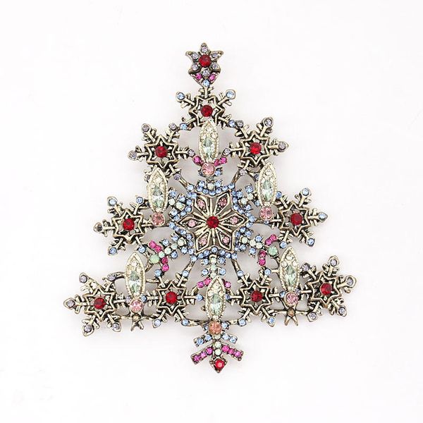 30 PCs/lote broches personalizados de cristal strass de cristal grande pino de árvore de Natal para presente/decoração de natal