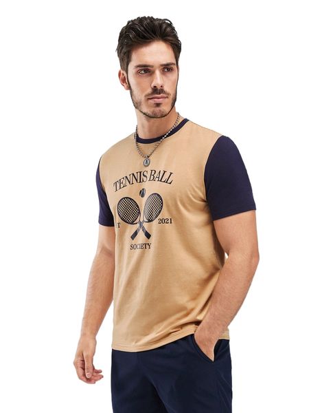 

men tennis racket & letter graphic tee k6ye#, White;black