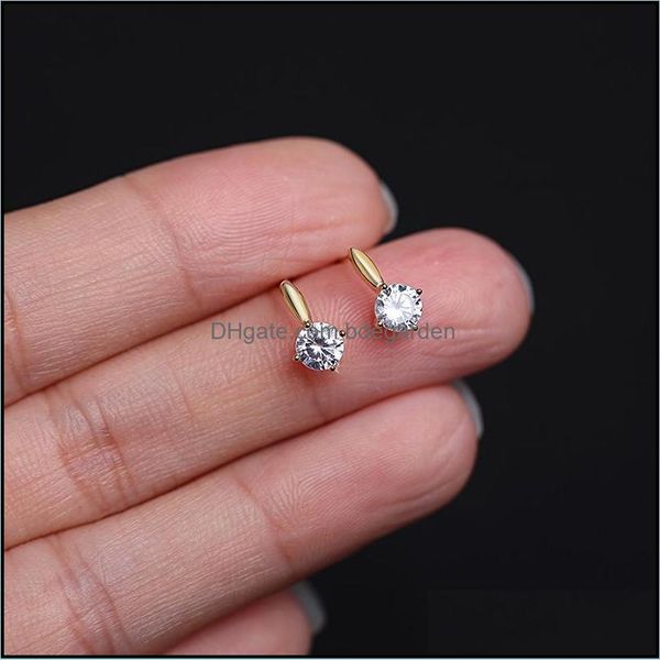 

hoop hie earrings jewelry shiny zircon stud women light luxury temperament goddess 14k gold plating jewelr dhkhx, Golden;silver