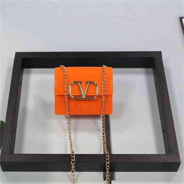 

autumn and winter new solid color metal small square bag women's single shoulder oblique span p
