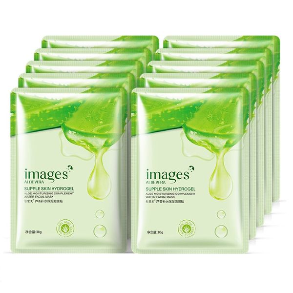 Immagini Maschera in gel naturale di aloe vera Acqua idratante Maschera viso idratante Avvolto restringe i pori Maschere per il viso Cura della pelle