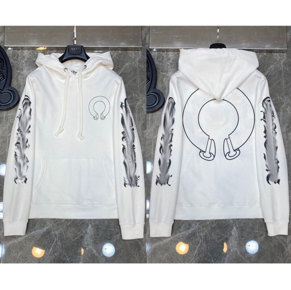 

luxury men's fashion jackets designer zipper sweatshirts horseshoe cross print brand ch hoodies men women coat casual pullover loose h, Black;brown