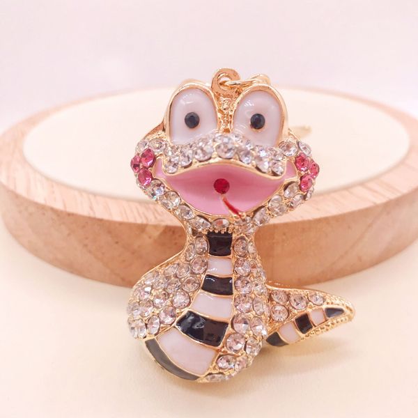 Snake Keychain for Women Purse Party Favor Charms for Bandbags Crystal Pinging com anel -chave 1222408