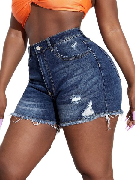 

sxy ripped frayed raw hem high waist denim shorts 21yg#, White;black