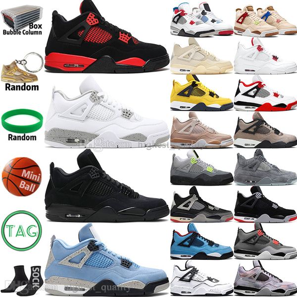 

oreo sail black cat 4 4s mens basketball shoes university blue fire red thunder white cement bred purple metallic grey lighnting diy men spo