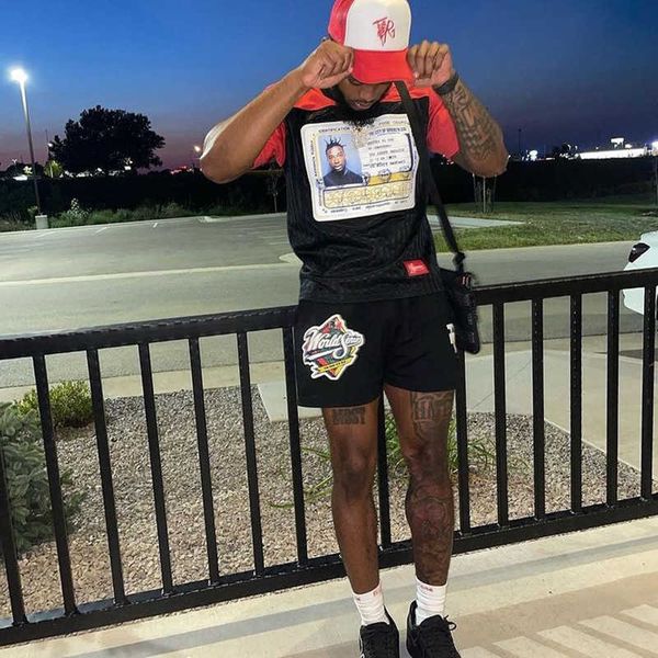 

eric emanuel basketball shorts tide man female sports mesh breathable beach gym fashion loose la, White;black