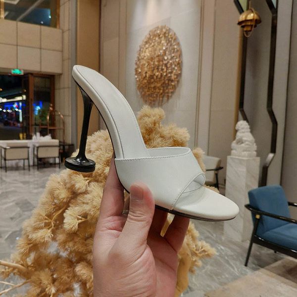 

luxury high heel 10.5cm slippers sandals beach shoes fashion casual leather cool summer party dress shoes, Black