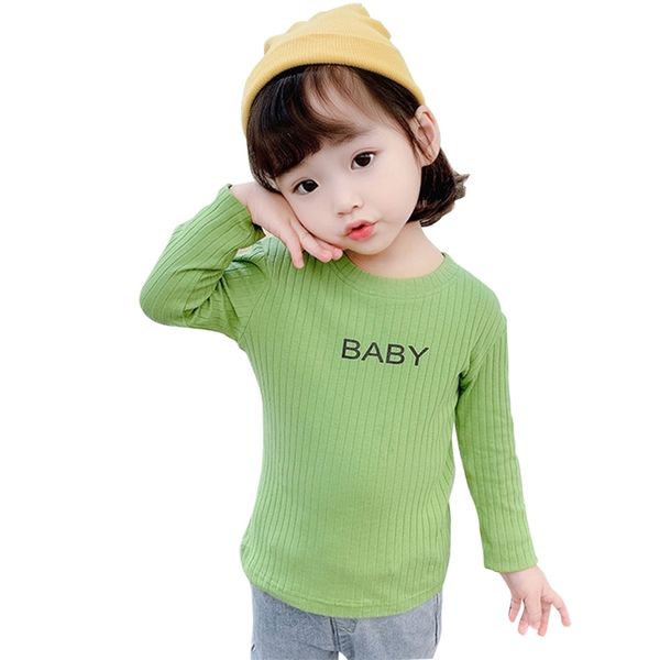 

children's t shirt letter baby girls tshirt spring autumn kids t shirt casual style child girl clothes 210412, White;black