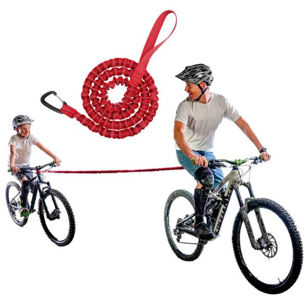 

bike parent-child rally rope bicycle elastic nylon tow rope for kids outdoor mountain cycling traction belt safety equipment 3 colors