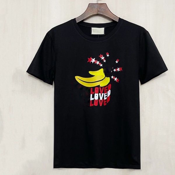 

2022 men and women tee shirt print banana loved short sleeve loose crew neck t shirts breathable oversize lvs large shirt plus big size clot, White;black
