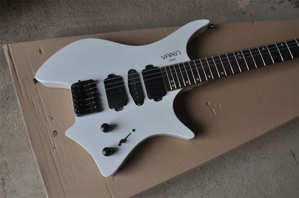 

white headless six string electric guitar we can customize all kinds of guitars