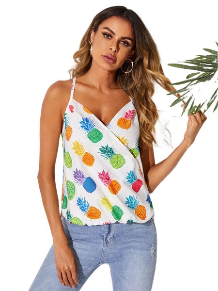 

pineapple print high low j4ea#, White