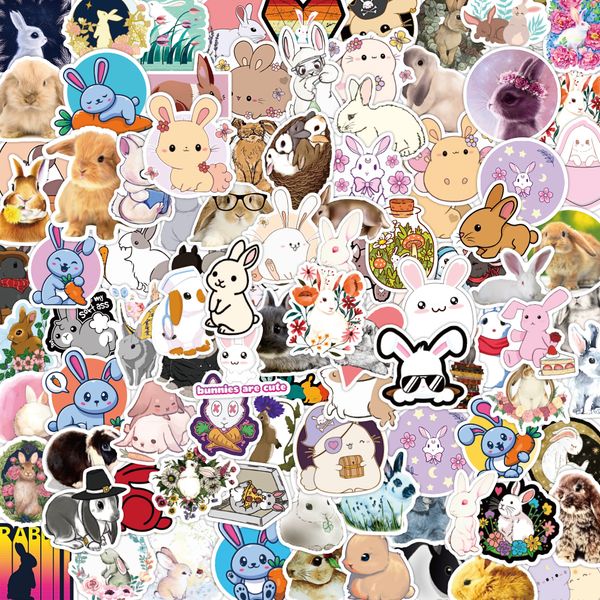 

50pcs cute cartoon rabbit animal graffiti stickers for lapsuitcase luggage refrigerator guitar notebook decal waterproof