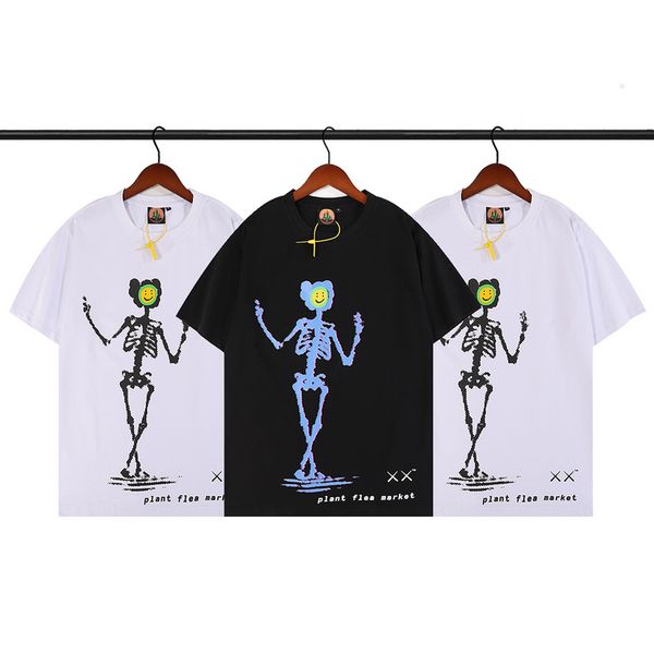 

22ss graffiti flower skull t shirt usa europe high street tee spring summer fashion skateboard men women tshirt, Black;brown