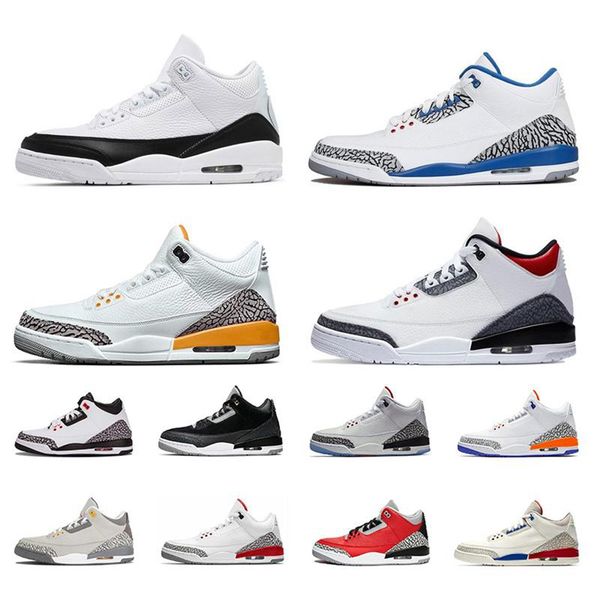 

3 mens basketball shoes jumpman 3s women trainers neapolitan fire red new seoul cool grey tinker nrg fragment dark iris sports sneakers 7-12, Black