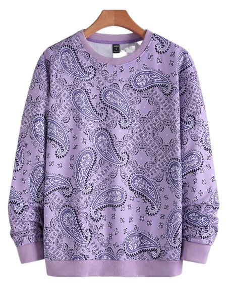 

men paisley print sweatshirt a6fn#, Black