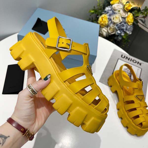 

classics women rubber sandals fashion beach thick bottom slippers alphabet lady sandals leather high heel slides shoes eu:35-40 by dqbag 04, Black