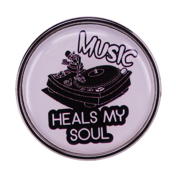 

music heals my soul brooch pin badge anime accessory band brooches, Blue