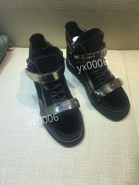 

grey/blue suede shoes leather sneakers high-famous brand red sole casual shoes mens women causal party dress wedding shoe 35-46, Black