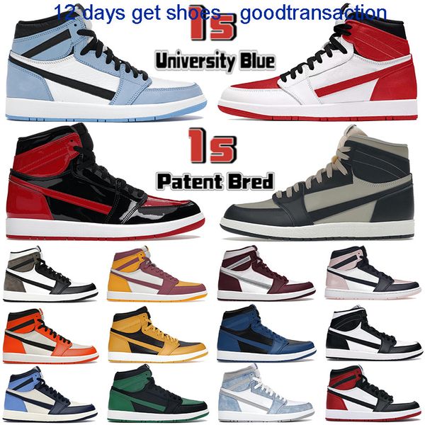 

with original box 3 days ship mens 1 high 1s og basketball shoes university blue patent bred dark mocha brotherhood 85 georgetown atmosphere
