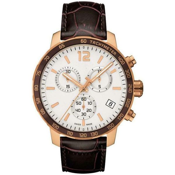 

brand new t095 417 36 037 00 quickster mens brown strap chronograph watch258f, Slivery;brown