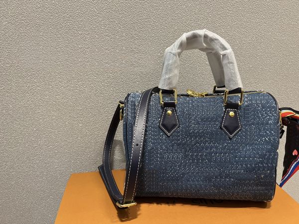 

designer shoulder bag for men and women denim pillow bag size 25cm