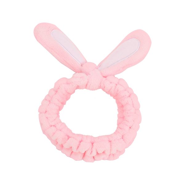 

pink rabbit hairband headband short plush cute all-match 1pc, Black;brown
