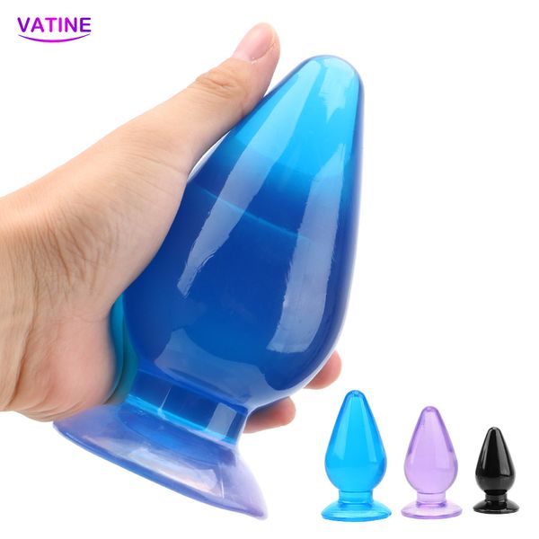 Transparente geléia anal plug grandes vibradores brinquedos sexy para mulheres homens massageador de próstata ferramenta casal bunda recheado erótico xxl máquina loja