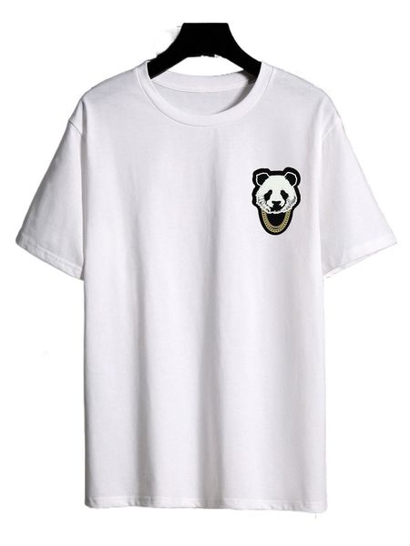 

men panda print tee o7es#, White;black