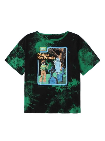 

romwe x stevenrhodes tie dye figure print tee 68my#, White