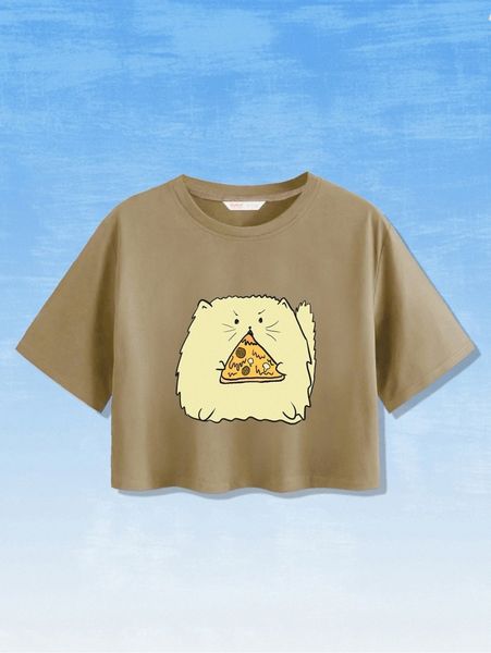 

romwe x ilya danilov cartoon graphic crop tee j0xb#, White