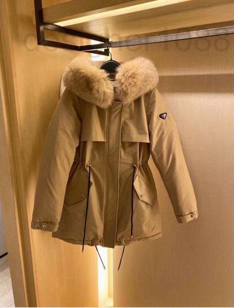 

women's down & parkas designer european goods p home triangular standard fur collar parker down jacket women's white goose medium, Black