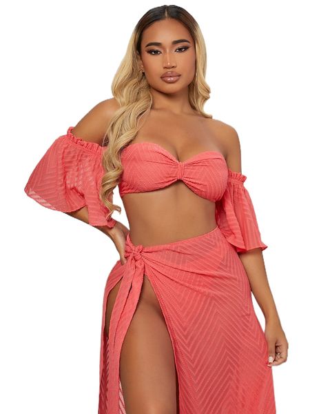 

sxy frill trim ruched bust r9wo#, White