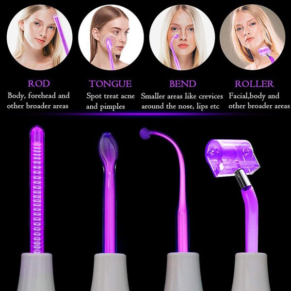 

7 in 1 high frequency wand facial machine electrode wand neon &amp argon wands for acne treatment skin tightening wrinkle reducing perfectio