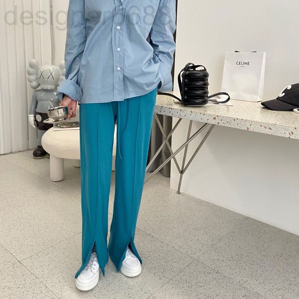 

women's shorts designer sp original style open fork straight tube wide leg pants women's spring high waist loose casual floor mop, White;black