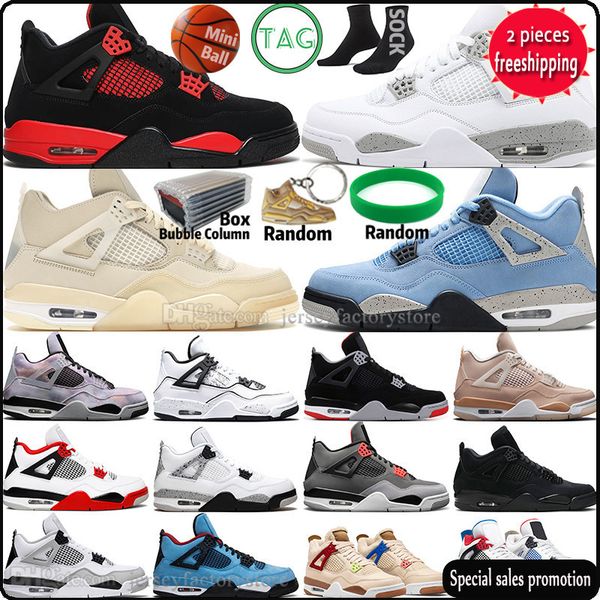 

oreo sail university blue 4 4s mens basketball shoes fire red thunder white cement black cat bred infrared lighnting diy metallic men sports