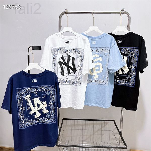 

women's t-shirt designer 2022 summer new korean mlb cashew nut letter printing casual loose cotton couple round neck short sleeve t-shi, White