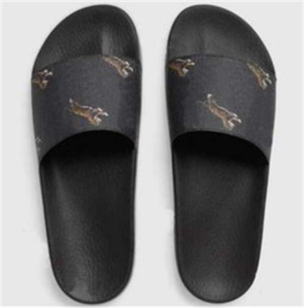 

designer men women sandals with correct flower box dust bag shoes snake print slide summer wide flat slipper luxury gladiator genuine clear, Black